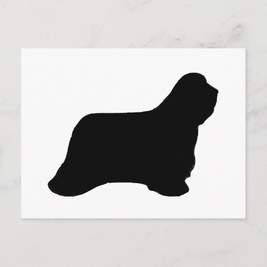 bebaard collie silhouet briefkaart (Voorkant)