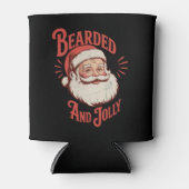 Bebaard en vrolijk Kerstmis Baard Grappig Retro Blikjeskoeler (Voorkant)
