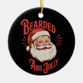 Bebaard en vrolijk Kerstmis Baard Grappig Retro Keramisch Ornament (Voorkant)