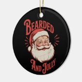 Bebaard en vrolijk Kerstmis Baard Grappig Retro Keramisch Ornament (Links)