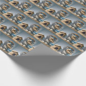 Bebaarde Collie met Doghouse Sandcastle Cadeaupapier (Hoek)