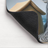 Bebaarde Collie met Sandcastle Doghouse Muismat (Hoek)