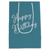 Bebaarde Collie op rustieke hek verjaardag Medium Cadeauzakje (Achterkant)