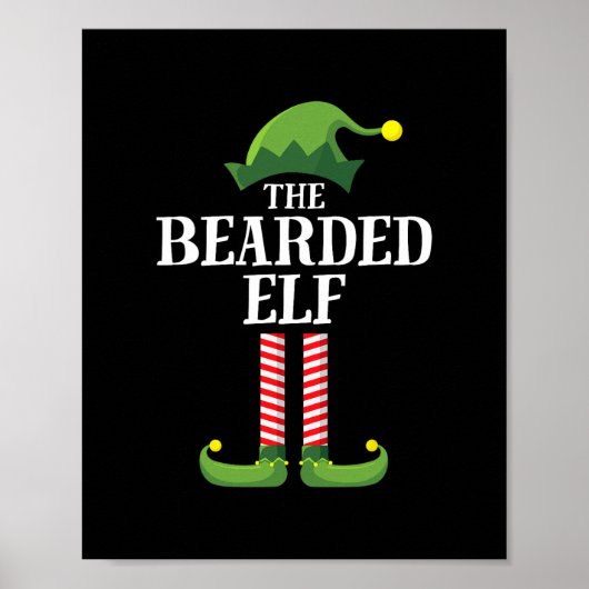 Bebaarde elf matching familie groep kerstfeest poster (Voorkant)