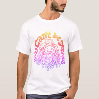 Bebaarde oude man met ongeloof citaat t-shirt