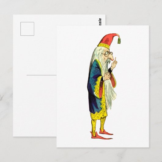 Bebaarde tovenaar briefkaart (Voorkant / Achterkant)