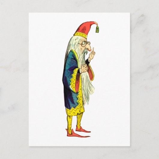 Bebaarde tovenaar briefkaart (Voorkant)