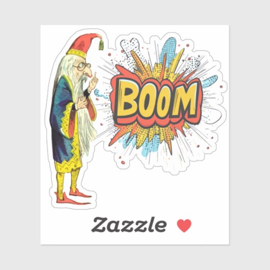 Bebaarde tovenaar sticker (Vel)