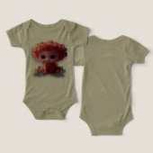 Bebê bonito e adorável em uma casa bagunçando (Ontwerp Voorkant & Achterkant)