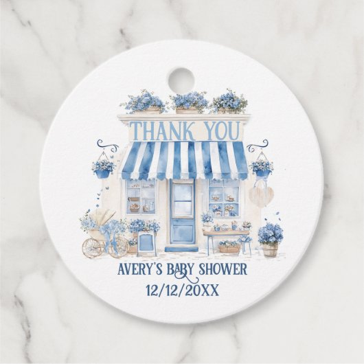 Bebe Cafe Bonjour Bebe Parijse thema Baby shower Bedankjes Labels (Voorkant)