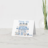 Bebe Cafe Bonjour Bebe Parijse thema Baby shower Bedankkaart (Voorkant)