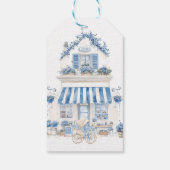 Bebe Cafe Bonjour Bebe Parijse thema Baby shower Cadeaulabel (Achterkant)