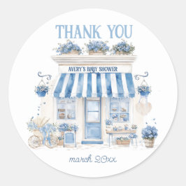 Bebe Cafe Bonjour Bebe Parijse thema Baby shower Ronde Sticker