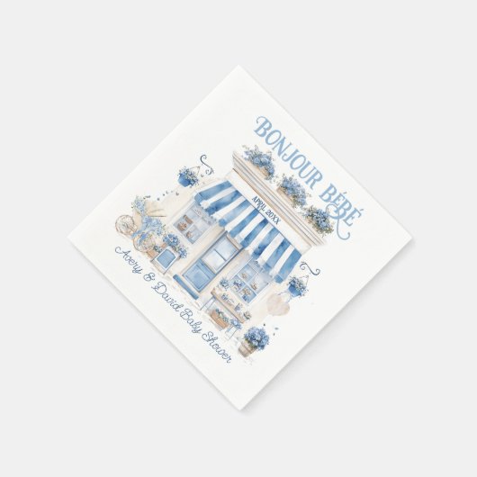 Bebe Cafe Bonjour Bebe Parijse thema Baby shower Servet (Hoek)