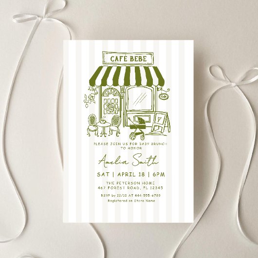 Bebe Cafe Home café thema Baby shower Kaart