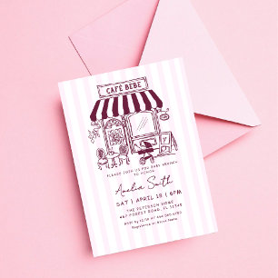 Bebe Cafe Home cafe thema meisje Baby shower Kaart