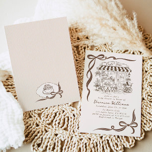 Bebe Cafe Parisian Theme Boog Koffie Baby Shower Kaart