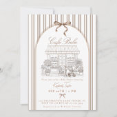 Bebe Cafe Thuis Cafe Themaparty Baby Shower Kaart (Voorkant)
