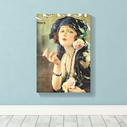 Bebe Daniels 1920 filmmagazine cover Canvas Afdruk (Insitu (Houten vloer))