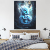 Bebé Dragon in het Enchanted Forest Canvas Afdruk (Insitu (Slaapkamer))