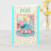 "BEBÉ EN PONEYES" - Tarjeta Feliz Nacimiento Kaart (Gele Bloem)