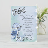 Bebe - Franse uitnodiging voor geïnspireerd baby s (Staand voorkant)