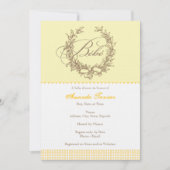 Bebe - Geel Frans Baby shower Uitnodiging (Voorkant)