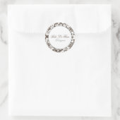Bebe Le Fleur Brown Damask Chic Ronde Sticker (Tas)