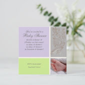 Bébé Modern Swirl n Dot - Baby Girl Shower Uitnodi Kaart (Staand voorkant)