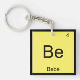 Bebe Naam Chemie Element Periodiek Systeem Sleutelhanger