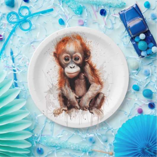 Bebé Orangután Papieren Bordje (Feest)