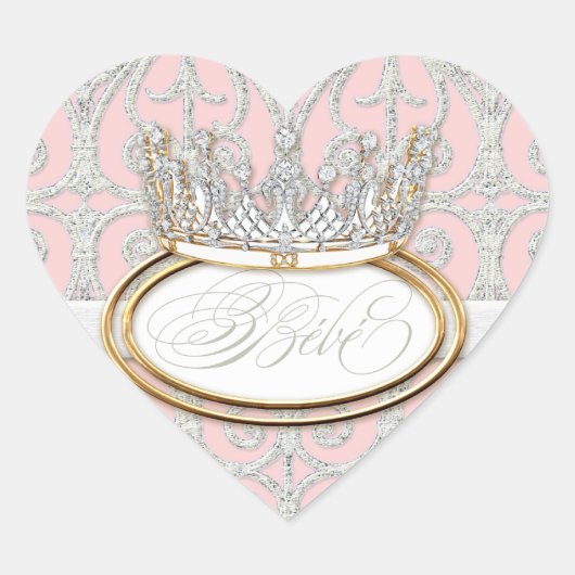 Bébé Princess Crown, Meisje Baby shower Sticker Se (Voorkant)
