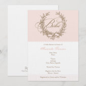 Bebe - Roze uitnodiging van het Franse Baby shower (Voorkant / Achterkant)