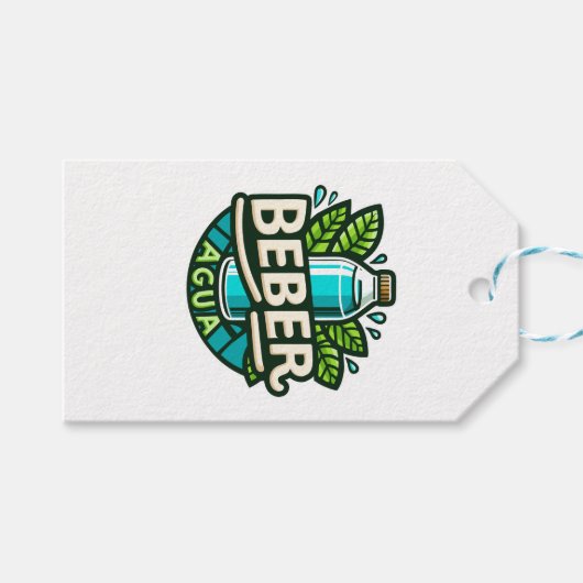 Beber agua cadeaulabel (Voorkant (Horizontaal))