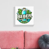 Beber agua canvas afdruk (Insitu (Woonkamer))