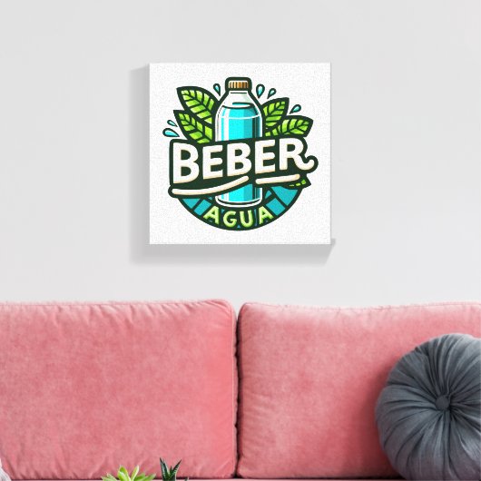 Beber agua canvas afdruk (Insitu (Woonkamer))