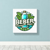 Beber agua canvas afdruk (Insitu (Houten vloer))