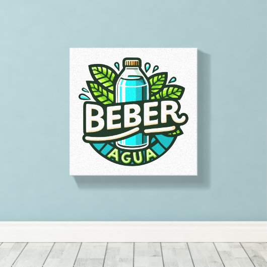 Beber agua canvas afdruk (Insitu (Houten vloer))