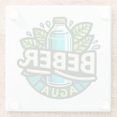 Beber agua glazen onderzetter (Achterkant)