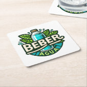 Beber agua kartonnen onderzetters (Schuin)