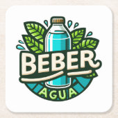Beber agua kartonnen onderzetters (Voorkant)