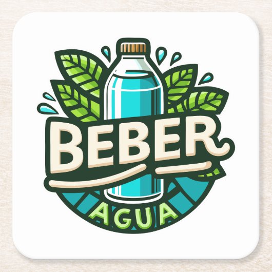 Beber agua kartonnen onderzetters (Voorkant)