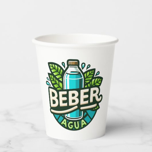 Beber agua papieren bekers (Voorkant)