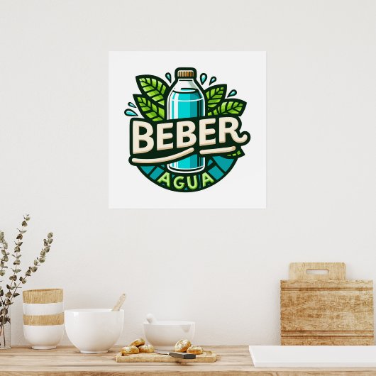 Beber agua poster (Keuken)
