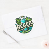 Beber agua ronde sticker (Envelop)