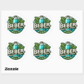 Beber agua ronde sticker (Vel)