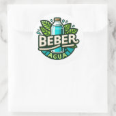Beber agua ronde sticker (Tas)