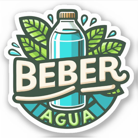 Beber agua sticker (Voorkant)