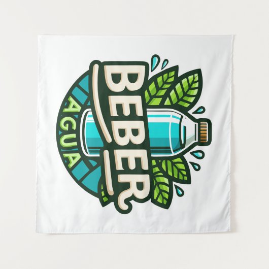 Beber agua wandkleed (Voorkant (horizontaal))