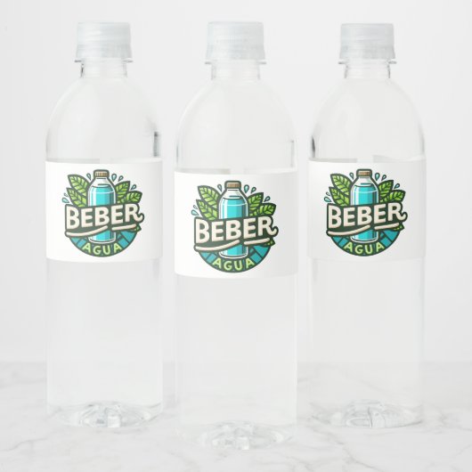 Beber agua waterfles etiket (Flessen)